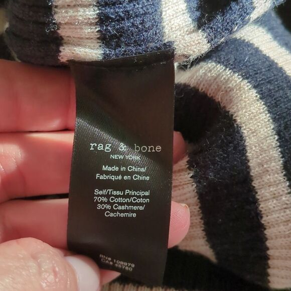 Rag & Bone Kate Stripe Turtleneck Sweater Dress - Picture 7 of 9